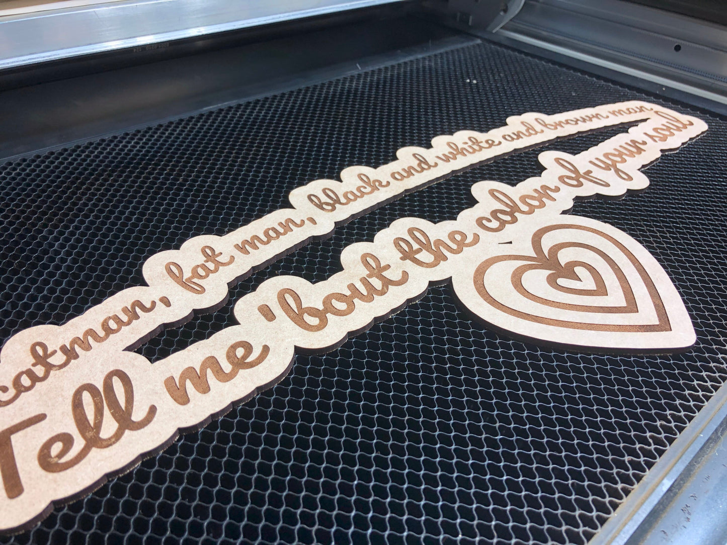 Real Wood -  CUSTOM QUOTE - Custom Laser Engraving Wooden Sign -  - Scatman, fat man, 'bout the color of your soul