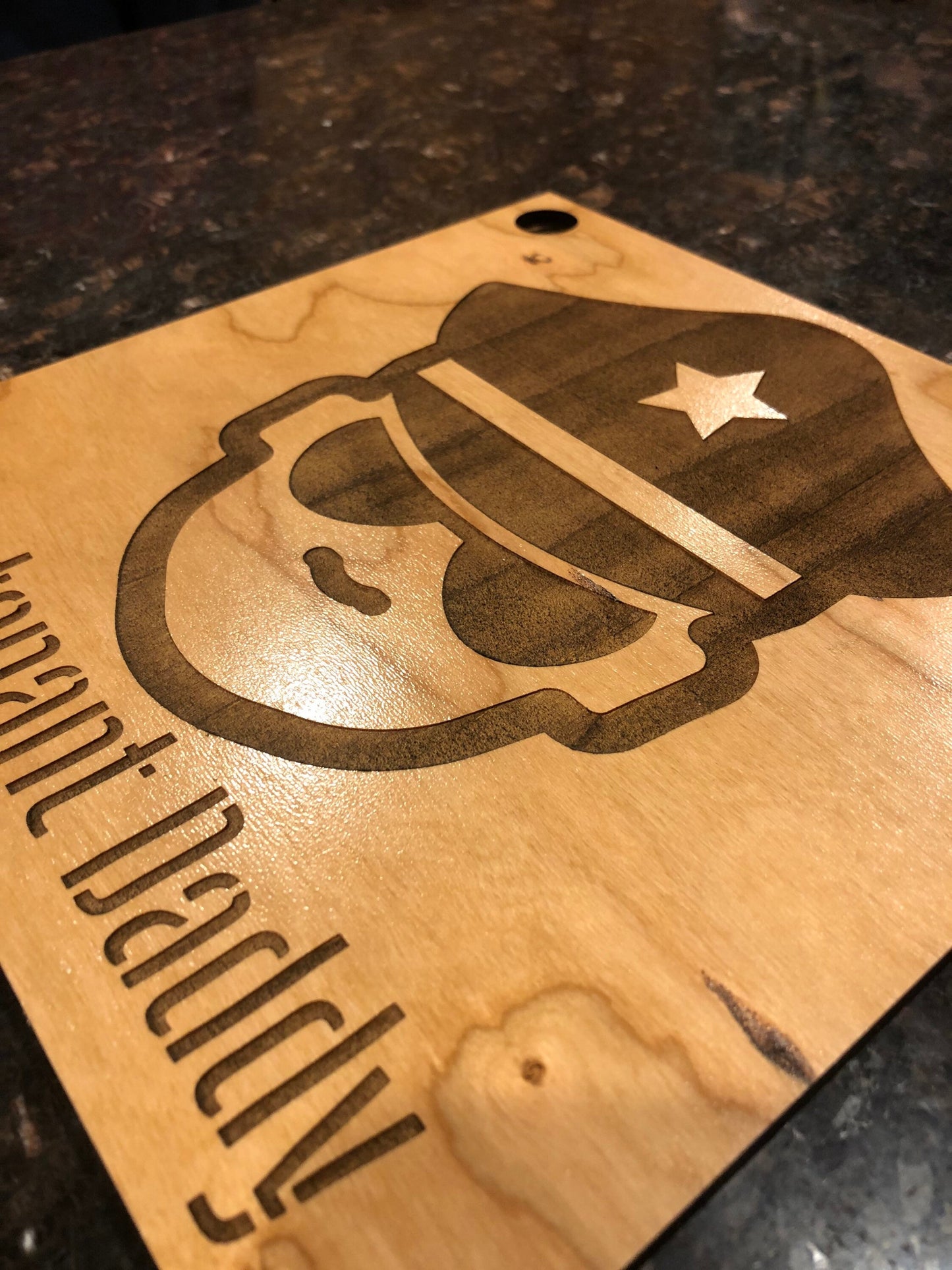 Police - Lieutenant Daddy - Professional Quality Custom Laser Cut Name Plate or badge.  Real wood!