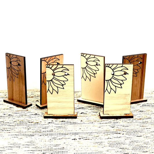 Sunflower Earring Holder Stand/ Display (Set of 6) -Submit your Custom Image or Idea - Professional Quality Custom Laser Cut.  Real wood!