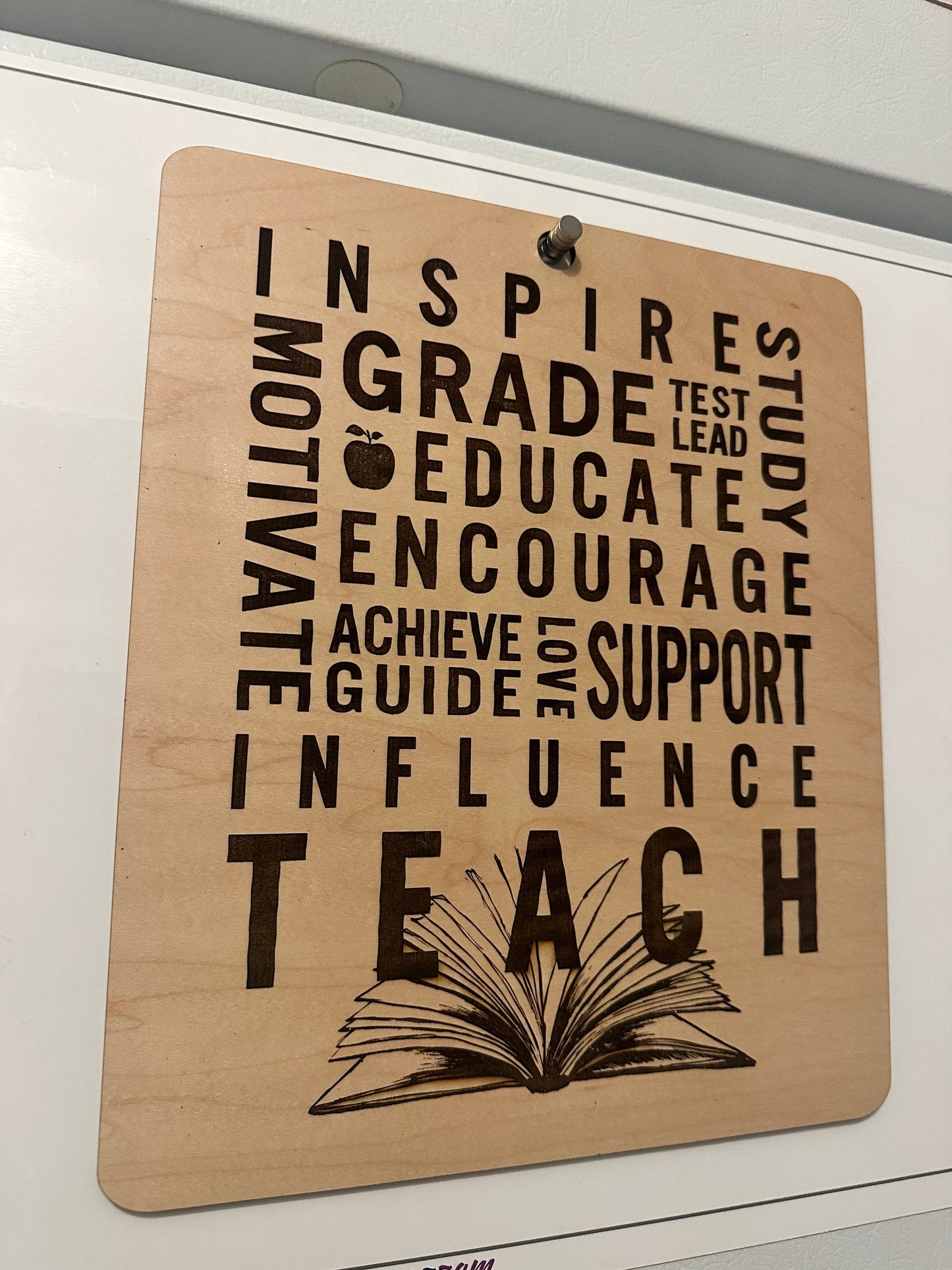 NEW ITEM - Teacher Appreciation - Professional Quality Custom Laser Cut.  Real wood, acrylic or green glass.