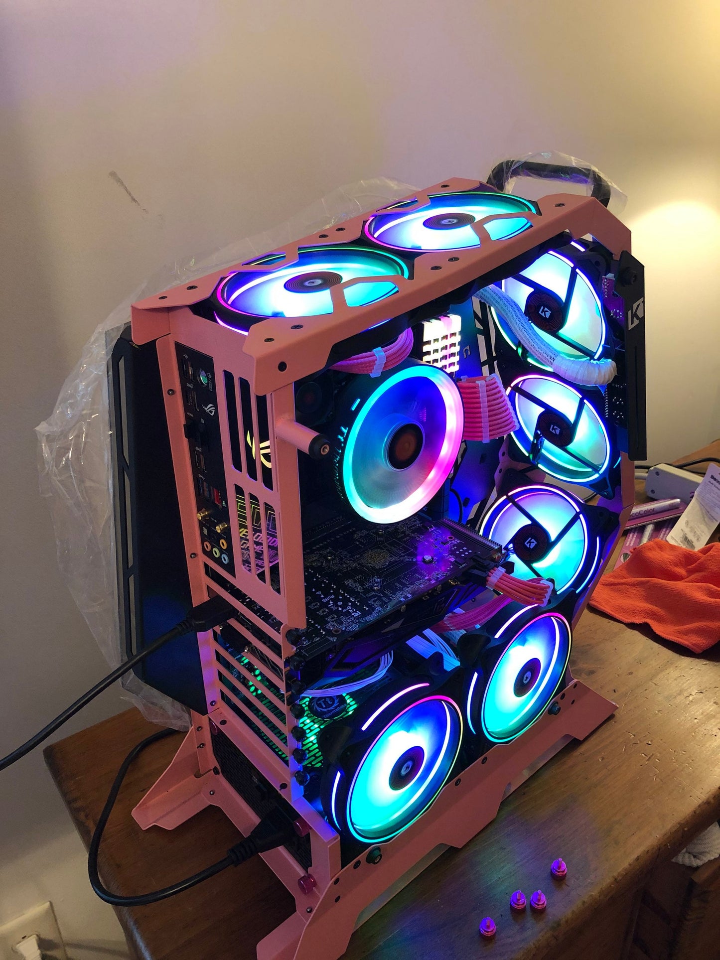 Ready to Ship - Pink Gaming PC Wire Frame - Custom Build PC for Gaming