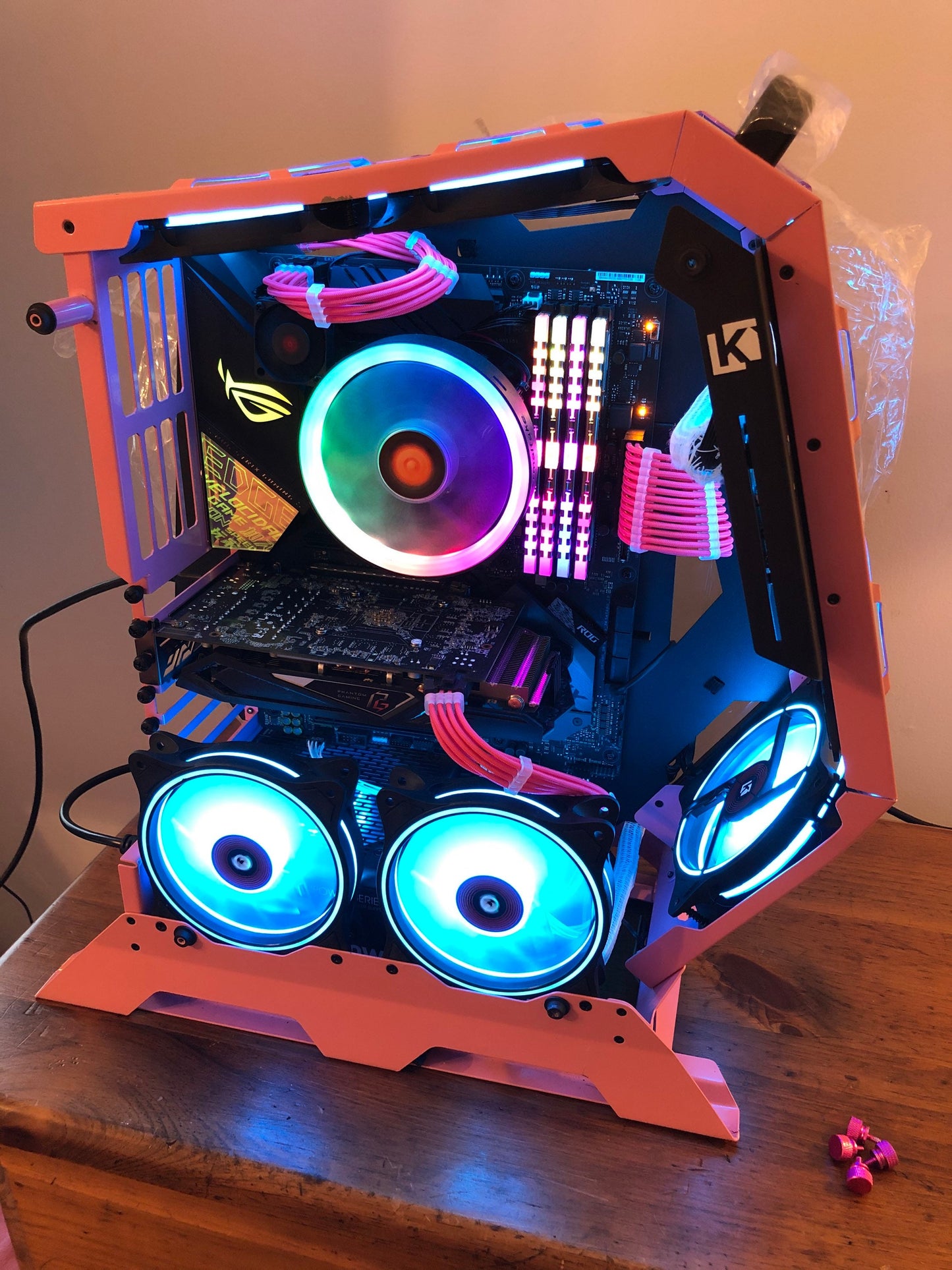 Ready to Ship - Pink Gaming PC Wire Frame - Custom Build PC for Gaming