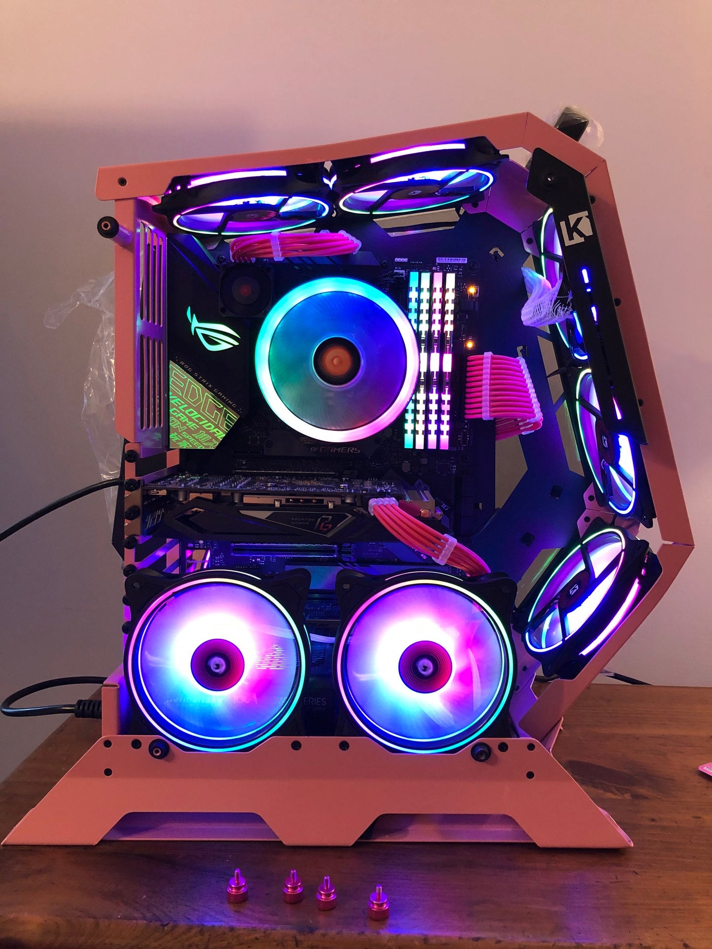 Ready to Ship - Pink Gaming PC Wire Frame - Custom Build PC for Gaming